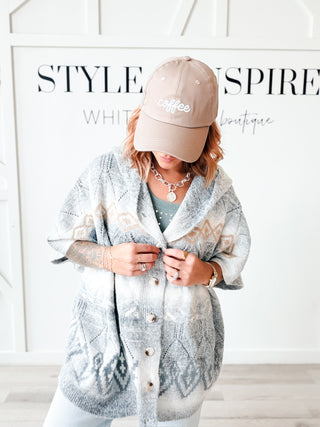 Montana Patterned Knit Poncho Cardigan