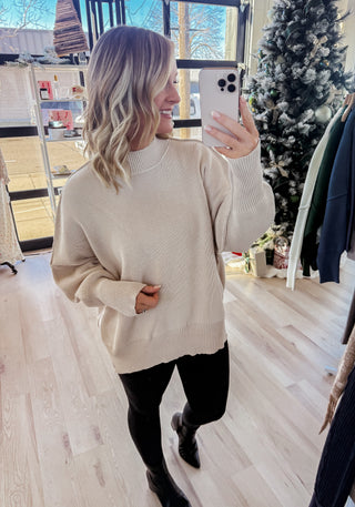 Kate Side Slit Oversized Sweater *final sale*