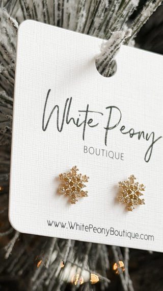 CZ Snowflake Stud Earrings
