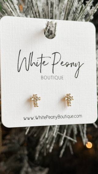 Cross Stud Earrings. *Final Sale*
