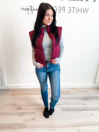 Amina Quilted Semi Crop Vest