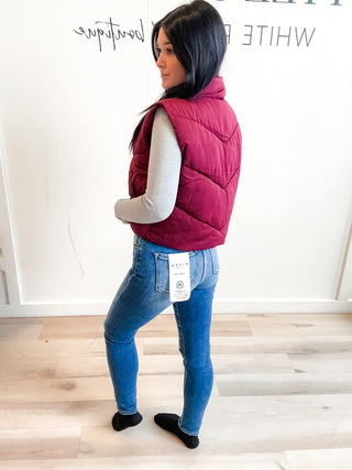 Amina Quilted Semi Crop Vest