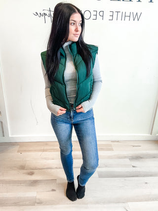 Amina Quilted Semi Crop Vest