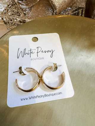 Curved 1/4" Wide Open Hoop Earrings. *Final Sale*