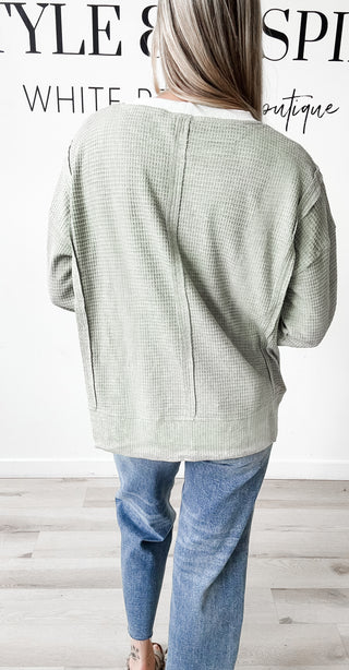 Donna Brushed Thermal Pullover