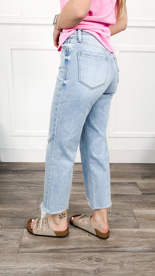 Flying Monkey Ezra Crop Slim Wide Jeans
