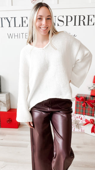 Jamie V-Neck Chunky Sweater
