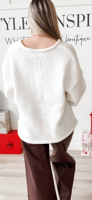 Jamie V-Neck Chunky Sweater