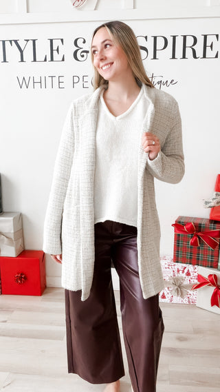 Rachael Cashmere Houndstooth Coatigan