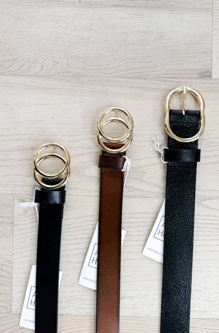 Caia Double Ring Leather Belt