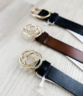 Caia Double Ring Leather Belt