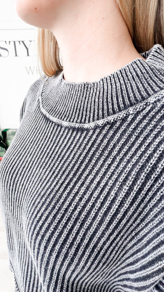 Nalani Washed Rib Oversized Crop Sweater