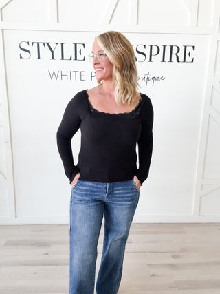 Paulette Lace Trimmed Reversible Top