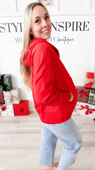 Neecy Half Snap Hooded Sweatshirt *Final Sale*