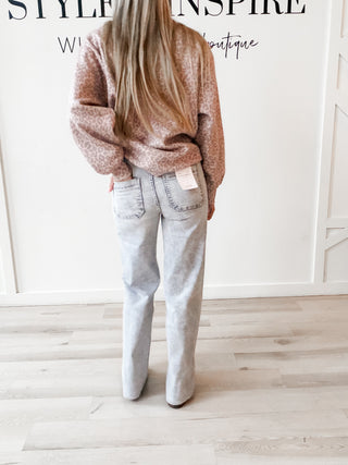 Flying Monkey Drawstring Wide Leg Jeans