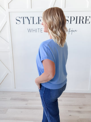 Emory Cap Sleeve V-Neck Top