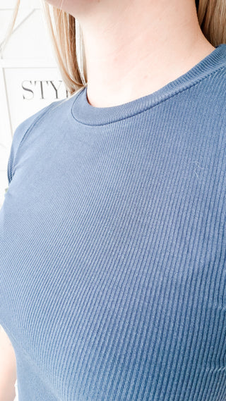 Amy SS Micro-Ribbed Athleisure Top *final sale*