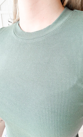Amy SS Micro-Ribbed Athleisure Top *final sale*