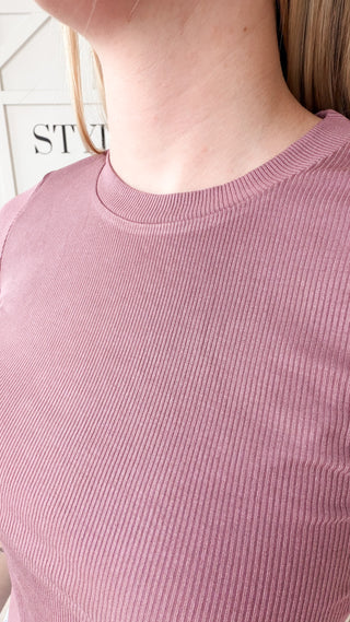 Amy SS Micro-Ribbed Athleisure Top *final sale*