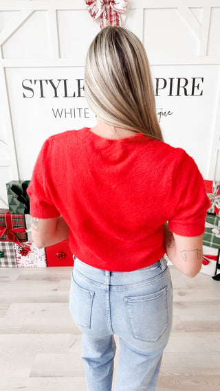 Abigail Half Sleeve Fuzzy Sweater