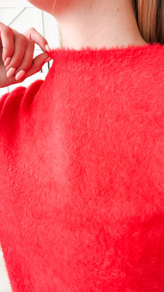 Abigail Half Sleeve Fuzzy Sweater