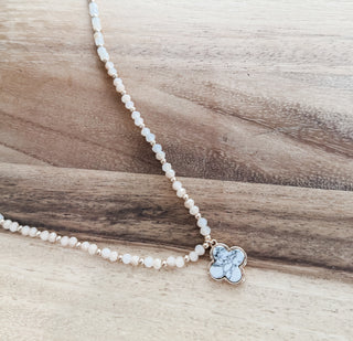 Stone Clover Pendant Necklace. *Final Sale*