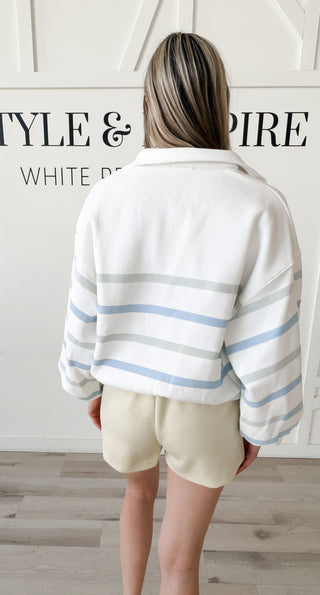 Madeline Stripe Half Snap Pullover
