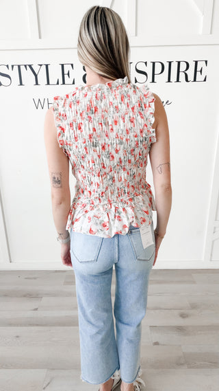 Renae Sleeveless Smocked Top