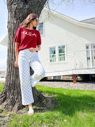USA Stitched Graphic SS Sweater