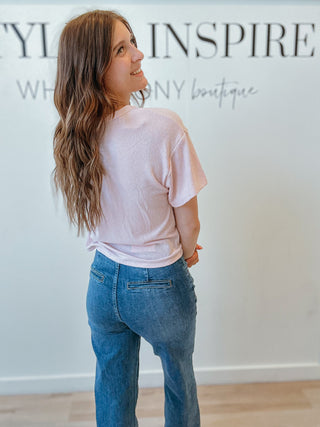 Sienna Ruched Front V-Neck Tee