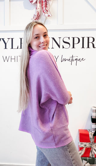 Devin Brushed Hacci Turtleneck Sweater *Final Sale*