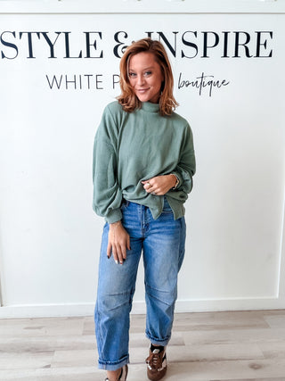 Eloise Cloudy Mock Neck Top