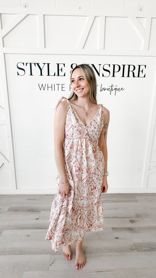 Elara Boho Midi Dress