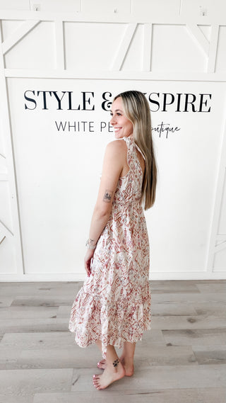 Elara Boho Midi Dress