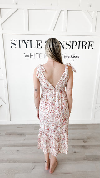 Elara Boho Midi Dress