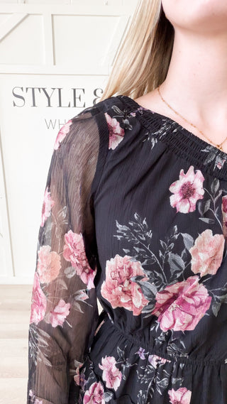 Seraphina Floral One Shoulder High-Low Maxi Dress