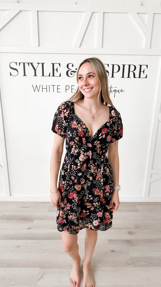 Camille Open Back Floral Mini Dress