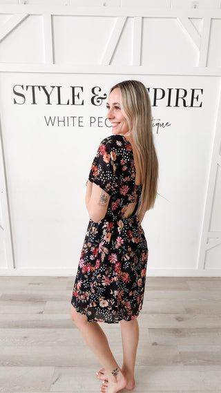 Camille Open Back Floral Mini Dress