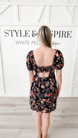 Camille Open Back Floral Mini Dress