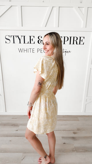 Lily Flutter Sleeve Smocked Waist dress