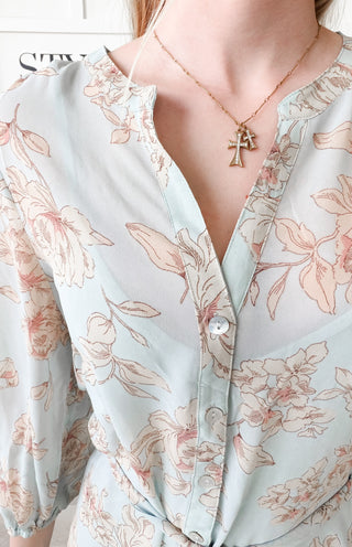 Donovan Floral Self Tie Mini Dress