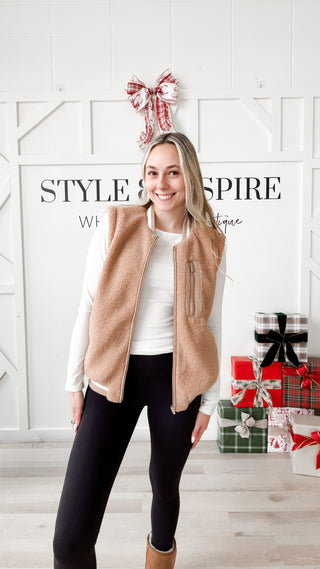 Valerie Sherpa Varsity Vest