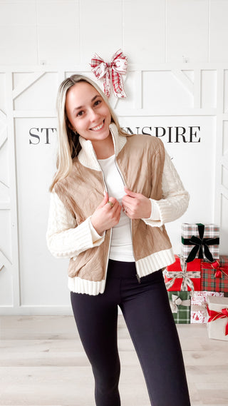 Tori Quilted Sweater Jacket