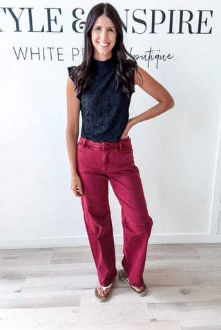 Mica High Rise Wide Leg Cuffed Jeans