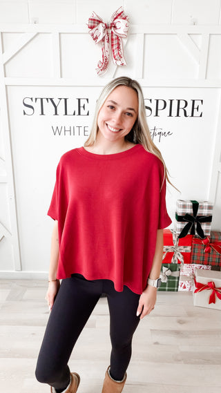 Nancy Boatneck Modal Half Sleeve Top *final sale*