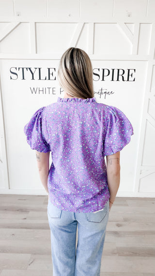 Joanie Floral Balloon Sleeve Top
