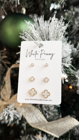 Clover Stud Earring Set. *Final Sale*