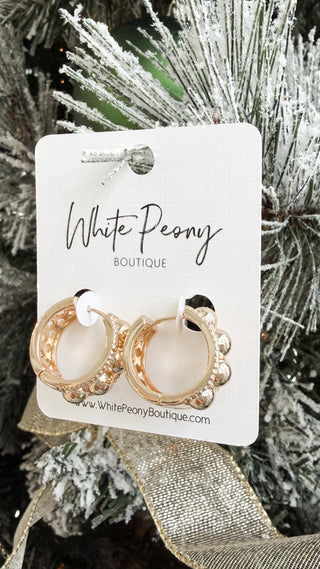 Gold Sphere Huggie Hoops. *Final Sale*