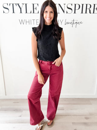 Mica High Rise Wide Leg Cuffed Jeans