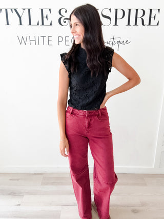 Mica High Rise Wide Leg Cuffed Jeans